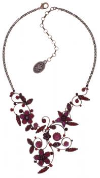 Twisted Flowers necklace in red/antique copper (large) - Konplott